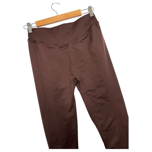 Gymshark Leggings Womens Large Brown Seamless Pants Logo Workout Gym Sporty - Picture 4 of 10